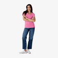 thumbnail image 6 of Gildan Softstyle Short Sleeve V-Neck T-Shirt, Women's Semi-Fitted Rib Collar Tee, Azalea, S, 6 of 6