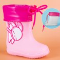 thumbnail image 2 of Botas de goma para niños, niñas y niños, botas de lluvia ligeras, botas de goma antideslizantes impermeables con cordón, 2 of 6