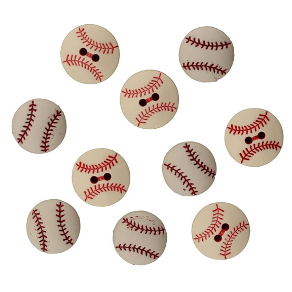 Buttons Galore Craft & Sewing Buttons - Baseballs - 3 Packs (30 Buttons)