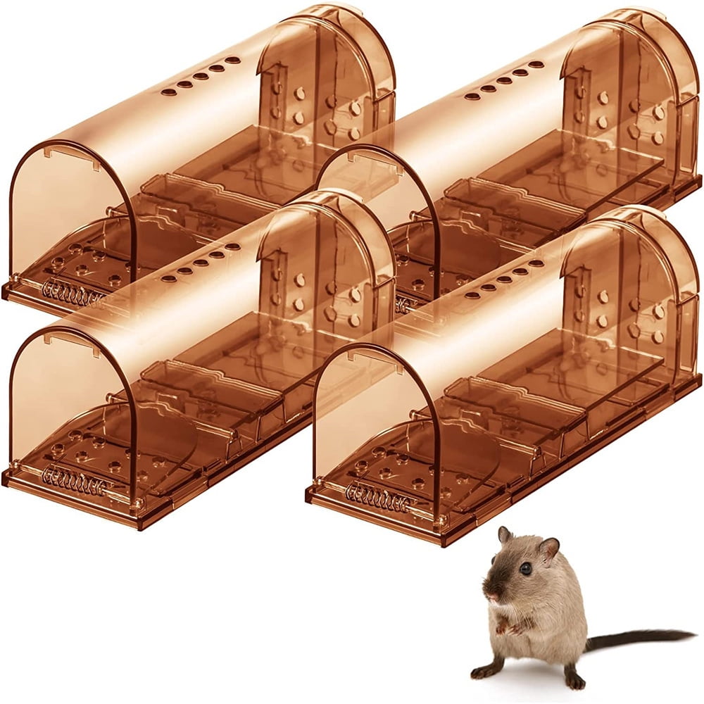 Jinyi Humane Mouse Traps Indoor for Home Live Mouse Trap for House Rat Traps  Indoor Outdoor Live Catch No Kill for Small Rodent Voles Hamsters Moles  (4Pack) 