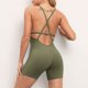 thumbnail image 4 of Gibobby pantalones siameses Sin incomodidad Apretado Pantalones de yoga Hollow Back Body Training Fitness Sports Mono(Verdinegro， M), 4 of 5
