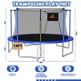 thumbnail image 3 of 14FT Trampoline with Enclosure Net & Basketball Hoop, 330LBS Weight Capacity Outdoor Trampoline for Kids & Family, Heavy Duty Galvanized Steel Frame, Ladder Included, 3 of 8