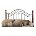thumbnail image 1 of Bowery Hill Wood/Metal King Poster Spindle Headboard with Rails in Smoke Silver, 1 of 2