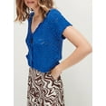 thumbnail image 4 of Gupgi Crochet Tops for Women Knitted Cutouts Vest Hollow Out Short Sleeve Button Down Crop Tops, 4 of 7