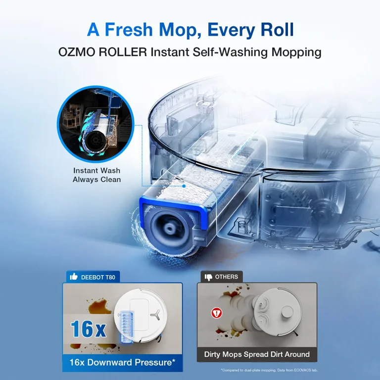 ECOVACS DEEBOT T80 Omni Robot Vacuum and Mop，18,000Pa Suction