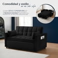 thumbnail image 4 of Bossa Sofácama Reclinable Convertible 3 Posiciones Capitonado Sofá de 2 plazas Anders Negro, 4 of 13