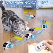 Interactive Cat Toy for Indoor Cats, Interactive Cat Toy with 2-Speed Remote Control,Remote Control Cat Toy, USB Rechargeable Automatic Cat Exercise Toys for Bored Indoor Adult Cats Kittens