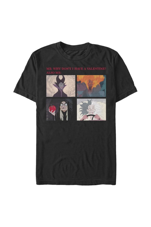 Men's Disney Villains Valentine's Day Meme EVIL Graphic Tee Black Medium