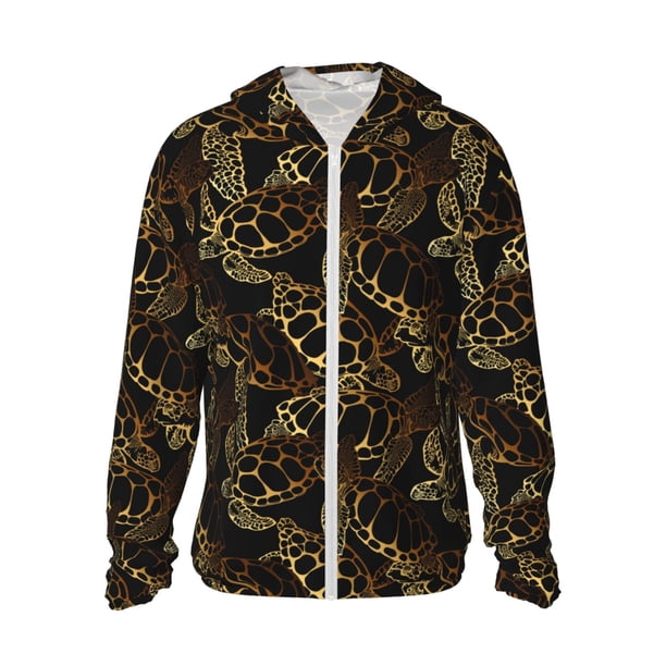 Balery Sea Turtle With Ocean Sudadera ligera de manga larga con capucha y protección solar UPF 50+ para hombre y mujer, ideal para pesca y running-XX-Large