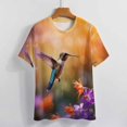 thumbnail image 3 of Flower Hummingbird Women's T-Shirt Short Sleeve T Shirts Tops Tee Ladies Loose T, 3 of 6
