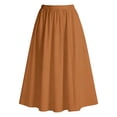 thumbnail image 7 of XIAOCHA Summer Midi Skirt for Women Solid Elastic Waist Side Pocket Flowy Loose Casual Everyday Long Skirts, 7 of 7