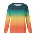 thumbnail image 3 of pbnbp Fall Sweater for Women 2023 Trendy Ombre Tie Dye Long Sleeve Pullover Casual Loose Fit Color Thin Crewneck Sweatshirts, 3 of 5