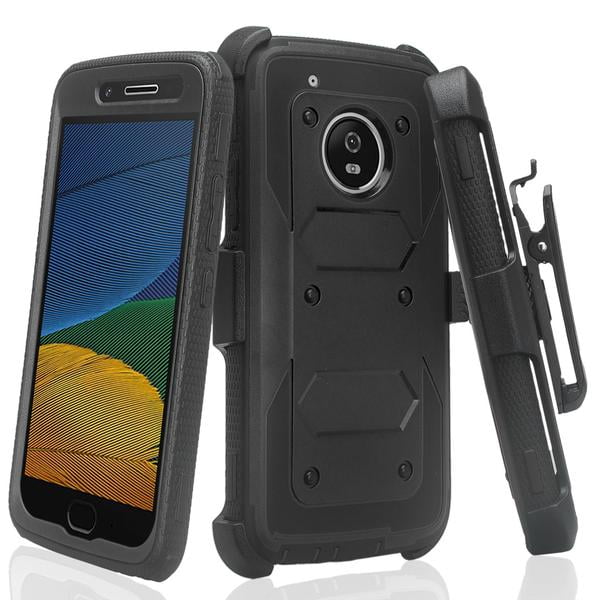 Moto G Plus 5th Generation Case Moto G5 Plus Case Case Triple Protection 3 1 w Built in Screen Protector Heavy Duty Holster Shell Combo Case for Moto G5 Plus Black Walmart