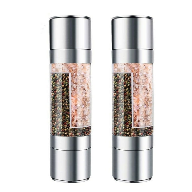 Salt Pepper Grinder,2 in 1 Pepper Spice Mill with Adjustable Coarseness Grinder,Manual Pepper