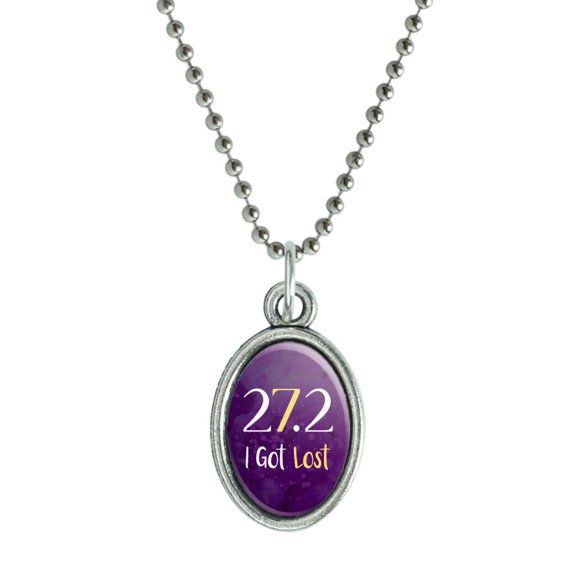 27.2 Marathon I Got Lost Funny Runner Antiqued Oval Charm Pendant with Chain