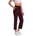 thumbnail image 2 of Yourumao Women's Capri Pants Petite Capris with Pockets High Waisted Straight Cropped Pants Solid Casual Yoga Golf Pants for Summer, 2 of 9