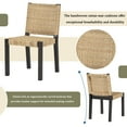 thumbnail image 5 of Cterwk Set of 2 Modern Dining Chairs with Wood Frame and Rattan Backrest, Brown, 5 of 10
