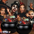 thumbnail image 3 of PMU Halloween Cauldron 2Pc- 18",16" Witch Plastic Cauldron Candy bowl Black, For Halloween Decor, 3 of 6