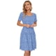 thumbnail image 2 of Vestido AUSELILY de verano para mujer, manga corta, hasta la rodilla, azul, 2 of 4