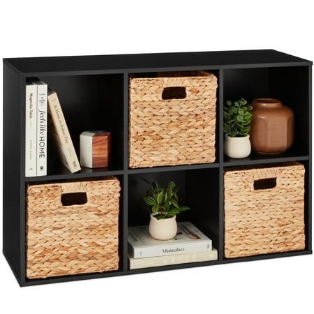 Best Choice Products 6-Cube Bookshelf, 11in Display Storage System, Organizer w/ Removable Back Panels - Black