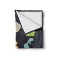 thumbnail image 2 of Bunny Soft Flannel Fleece Throw Blanket, Pastel Colored Rabbit in Different Positions on a Dark Background, Cozy Plush for Indoor and Outdoor Use, 50" x 60", Multicolor, by Ambesonne, 2 of 6