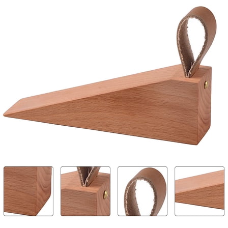 Solid Wood Door Stop Classic Stopper Style Home Wedge Travel