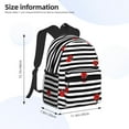thumbnail image 4 of Gaeub Ladybugs on Black and White Striped School Backpack Waterproof Bookbag for Men Women College High School Bags, 4 of 8