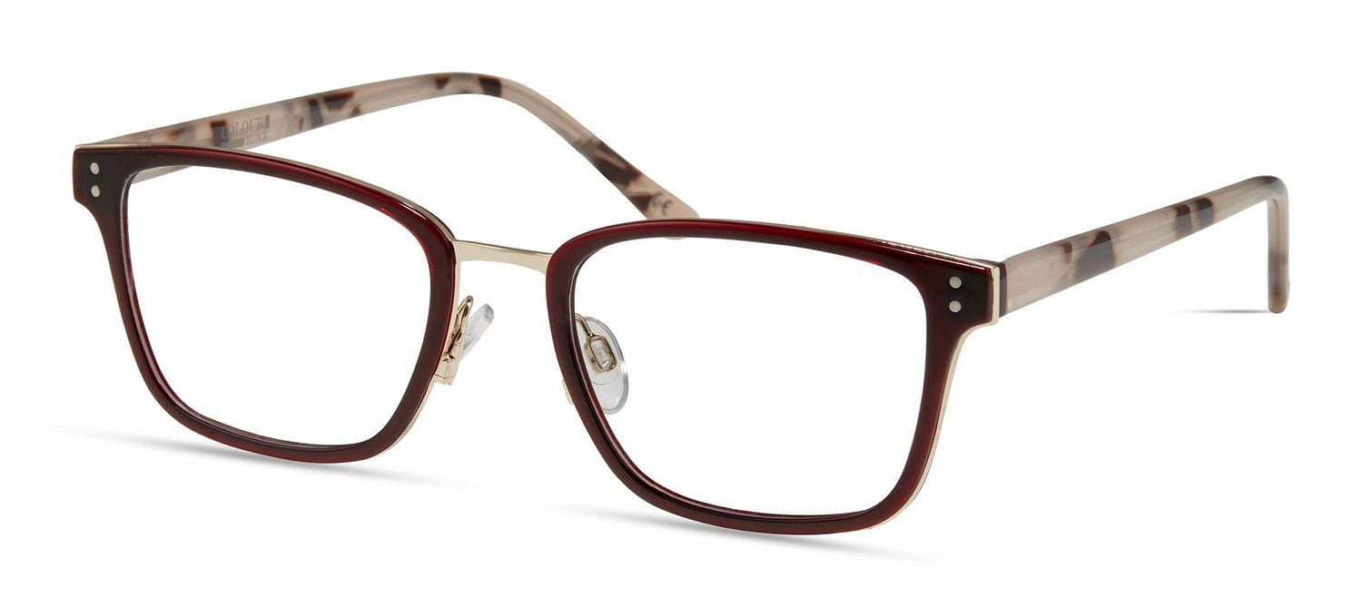Colour Block Lunettes De Vue Pour Femmes, Vcwc20, Bourgogne, 51-19-140