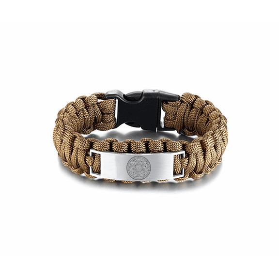 The Seals of Seven Archangels Prayer Bracelet 7 Angels Protection Survival Paracord Bangle for Men Elegant Talisman Jewelry for Him Boyfriend Son,9 Inches,Brown