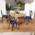thumbnail image 3 of 15" Round Patio Chair Cushions Set of 4 Navy Blue Outdoor Seat Cushions with Ties Removable Washable Cover 2.8" Thick Foam, 3 of 12