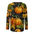 thumbnail image 5 of Halloween Sweatshirts for Women Pumpkin Printed Casual Fall Loose Round Neck Long Sleeved Tops, 5 of 5