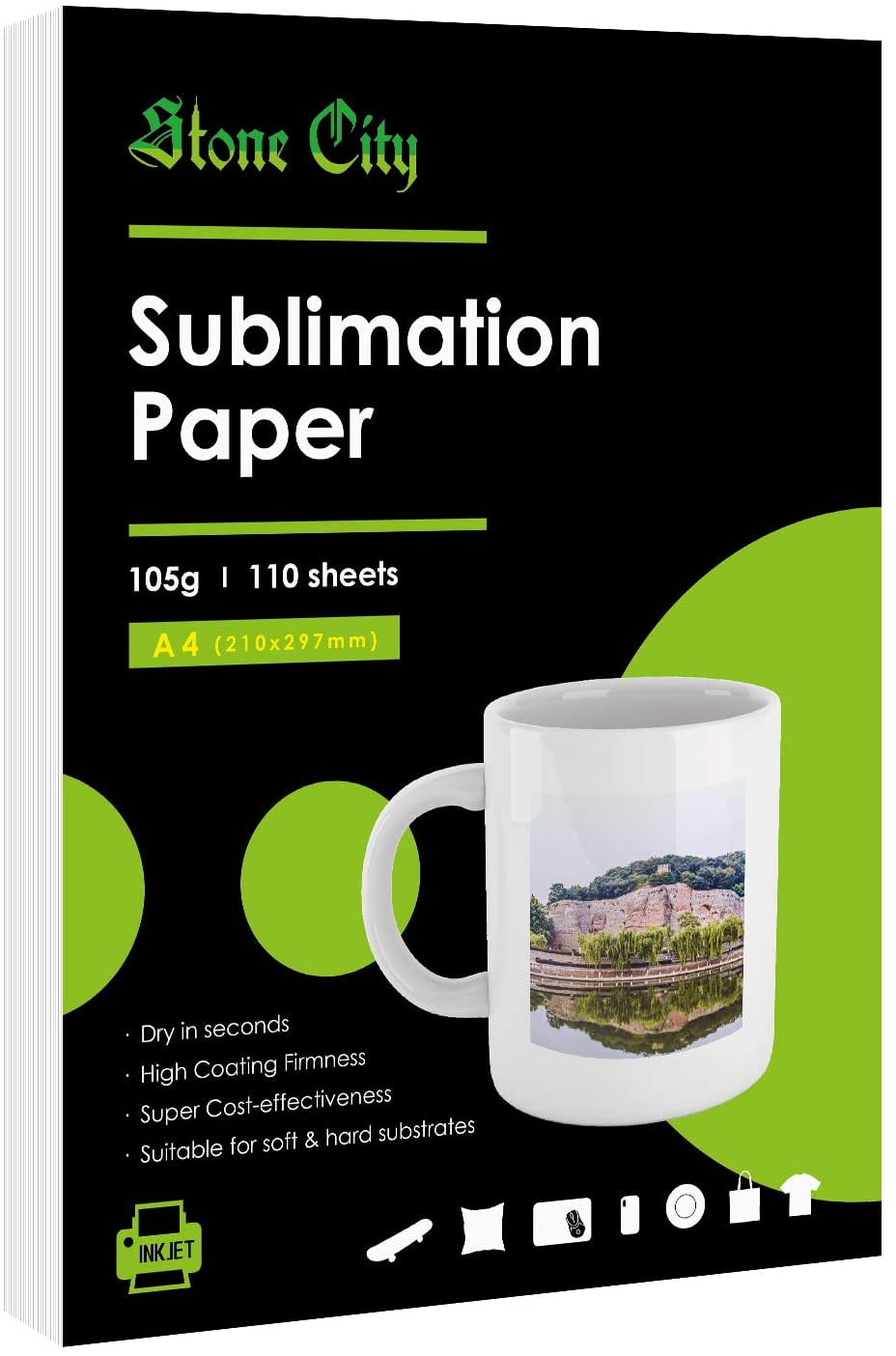 Sublimation Paper 110 Sheets A4 for Heat Transfer DIY Gift Compatible with Inkjet Printer with Sublimation Ink
