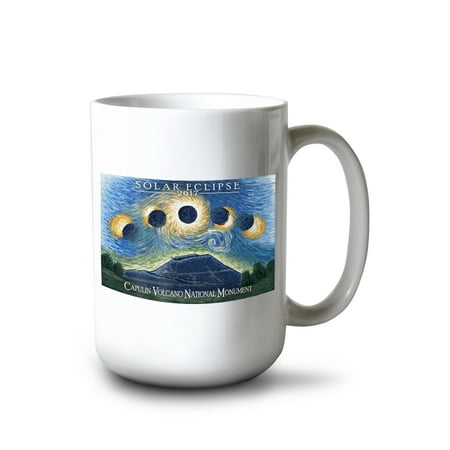 

15 fl oz Ceramic Mug Capulin Volcano National Monument New Mexico Starry Night Eclipse Dishwasher & Microwave Safe