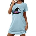 thumbnail image 4 of Meichang Halloween Robe de Nuit pour Femmes, Imprimé Citrouille, Manches Courtes, Robe de Sommeil, Vêtement de Nuit, Col Rond, Mini Chemises de Nuit, Coupe Ample, Halloween Night Gowns, 4 of 4