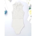 thumbnail image 5 of TiaoBug Kids Girls Halter Lace Gymnastics Leotard Tank Bodysuit Ballerina Ballet Dance Wear Ivory 13-14, 5 of 6