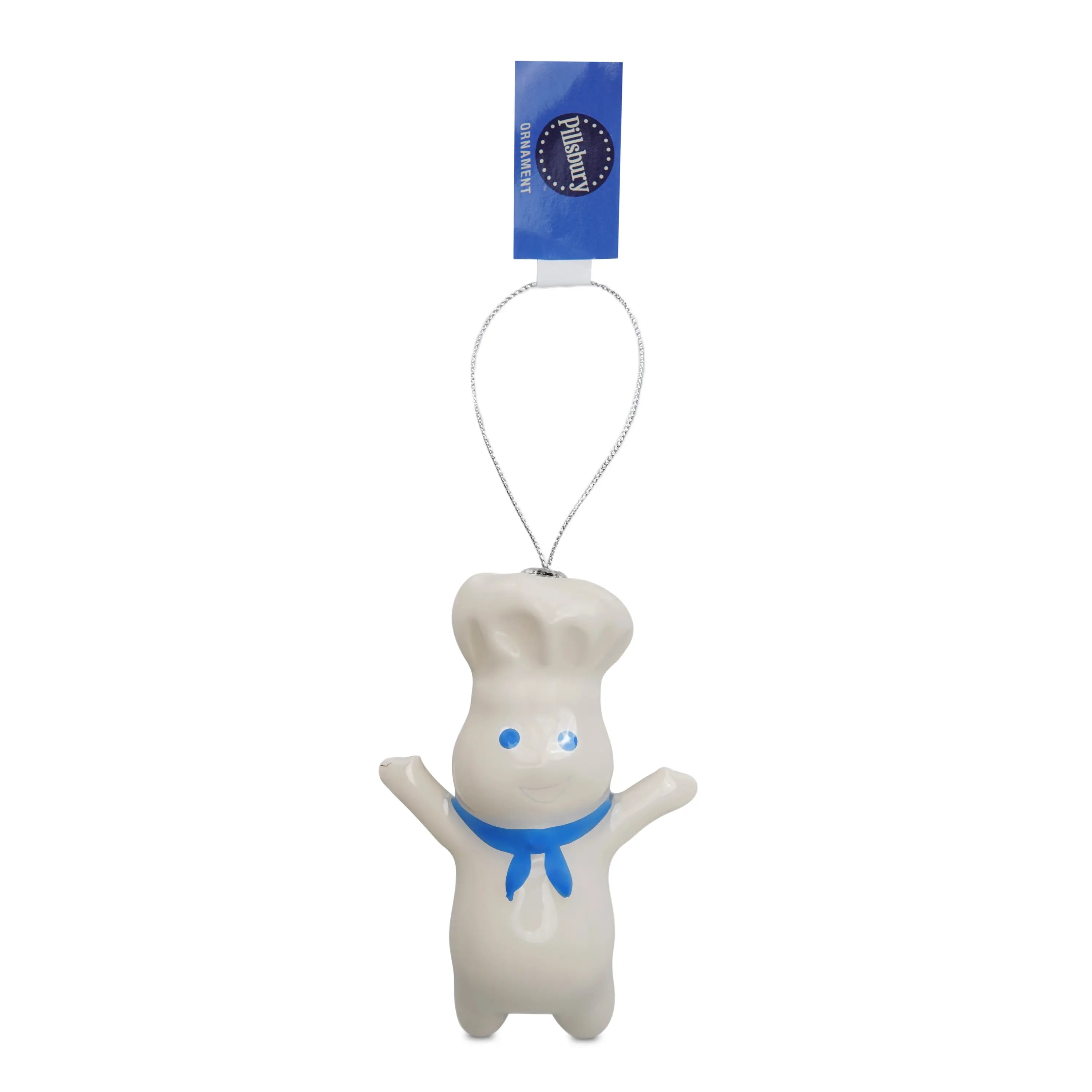 Pillsbury Dough Boy Decoupage Holiday Ornament, White, Plastic, By