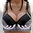 thumbnail image 2 of Darzheoy Wire-Free Bra for Women Leopard-Print Front Buckles Underwear No Steel Close Bra Womens Bra 42B, 2 of 7