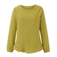 thumbnail image 4 of USSUMA Womens Plus Long Sleeve Tops Loose Fit, Women's Irregular Hem Asymmetrical Plus Size Top Long Sleeve Casual Loose Ruffle Blouse Shirts Tunic Fall Clothes, 4 of 8