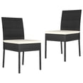 thumbnail image 2 of vidaXL Patio Dining Chairs 4 pcs Poly Rattan Gray, 2 of 17