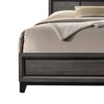thumbnail image 2 of Benjara Mazie King Bed- Brick Style Headboard- Black Tapered Legs- Oak Gray Wood, 2 of 6