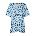 thumbnail image 4 of Women Tops under $5! Cagogo Women Plus Size Henley T Shirts Polka Dots Short Sleeve Dressy Business Casual Tunic Tops V Neck Summer Trendy Fashion Tee Shirts Outfits Clothes, 4 of 5