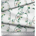thumbnail image 3 of Soimoi Poly Georgette Fabric Leaves & Peony Floral Print Fabric by The Yard 52 Inch Wide, 3 of 3