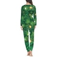 thumbnail image 3 of Suhoaziia Pajama Sets for Women Soft Elastic Sleepwear Pj Set 2 PCS Tredny Sleepwear Casual Pjs,Fashion Size XL Lightweight Christmas Leaves Long Sleeve Clothing 2 Pack Matching, 3 of 5