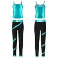 thumbnail image 5 of TSSOE Kids Girls Sleeveless Metallic Tank Top with Leggings Set 2 Piece Summer Outfit Gym Yoga Dance Blue Green 12, 5 of 6