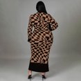 thumbnail image 5 of AURA Plus Size Plaid Print Maxi Dress Crewneck Long Sleeve Patchwork Elegant Sweet Style Long Dress for Fall Winter, 5 of 6