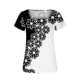 thumbnail image 5 of Fiudx Ofertas Del Día Blusa Holgada de Manga Corta con Cuello En V Informal Estampada a La Moda para Mujer, 5 of 5