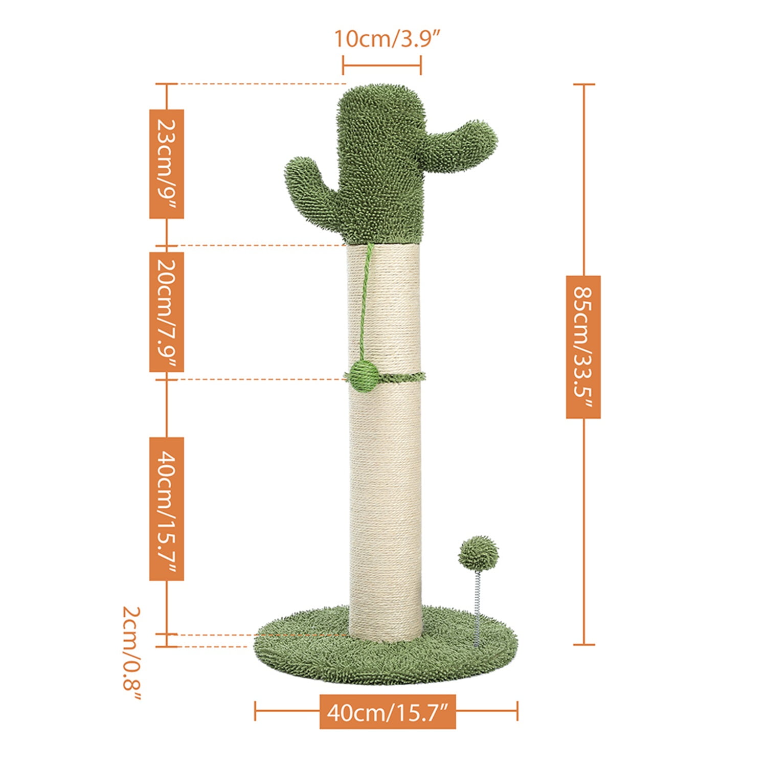 Pefilos 33" Cat Scratching Post for Large Cats with Sisal Rope Scratch Posts Cat Scratching Post for Furniture Interactive Ball Toys Vertical Scratcher for Indoor Cats Kitten Tree, White Pefilos 33" Cat Scratching Post for Large Cats with Sisal Rope Scratch Posts Cat Scratching Post for Furniture Interactive Ball Toys Vertical Scratcher for Indoor Cats Kitten Tree, White