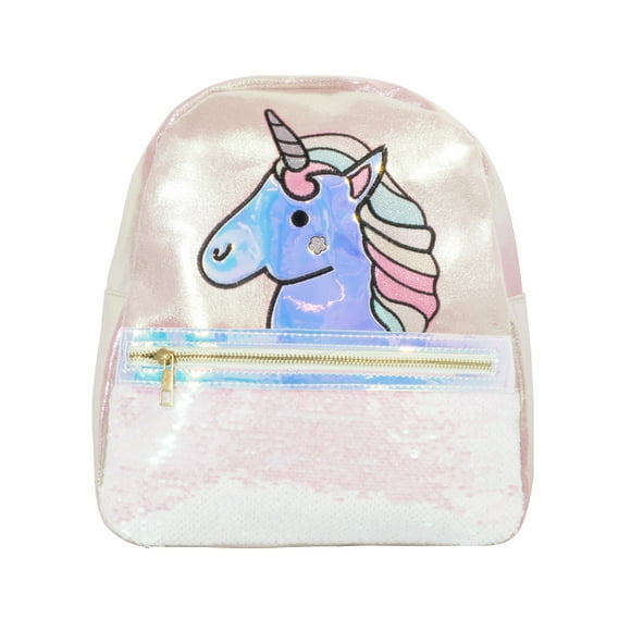 Mochila Para Niña Infantil La Merced Unicornio Blanco Brillante Forro Interno Alta Resistencia