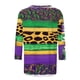 thumbnail image 4 of Xuyuer 2025 Womens 3/4 Sleeve Tops Mardi Gras and Christmas Costumes Fashion Round Neck Blouse, 4 of 6