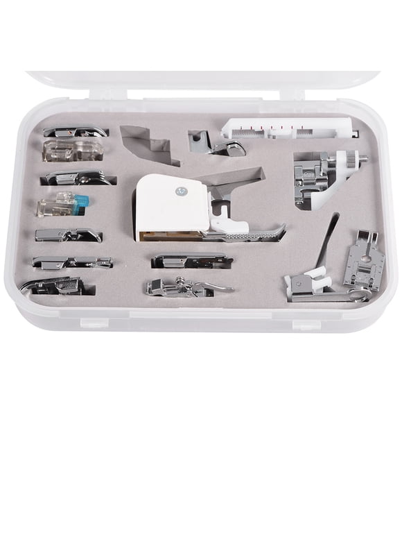 15-Piece Presser Foot Kit For Sewing Machines - Metal Feet Set With Storage Box, Multifunction Compatible